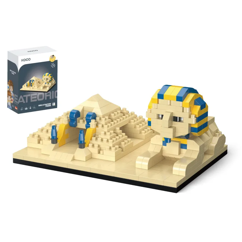 KOCO Stavebnica mini KOCO Pyramída a sfinga plast 410 ks v krabičke 13x16,5x7cm