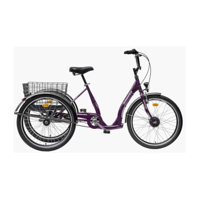 Elektrická tříkolka Liberty e-COMFY 24" 3spd. 2026 fialová 36V 10,4Ah, barevný displej