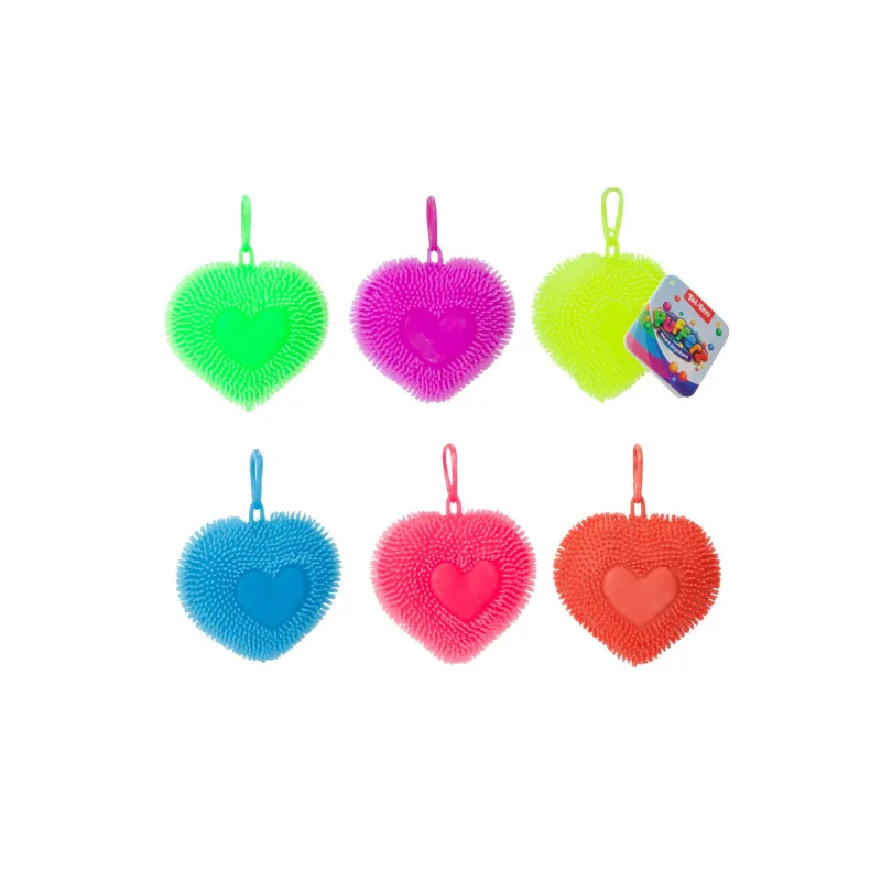 Teddies Prívesok srdca antistresové stláčací silikón 11cm 6 farieb