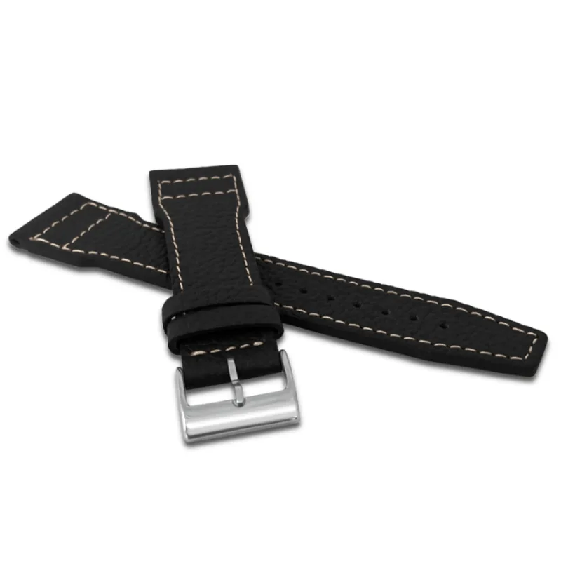 Zúžený čierny remienok na hodinky CUT z luxusnej kože Top Grain - 22 LAVVU LSEAB22