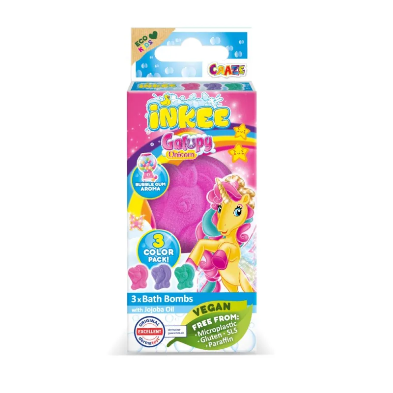 Amenity AB INKEE - Mini pack šumivé bomba - Jednorožec Galupy