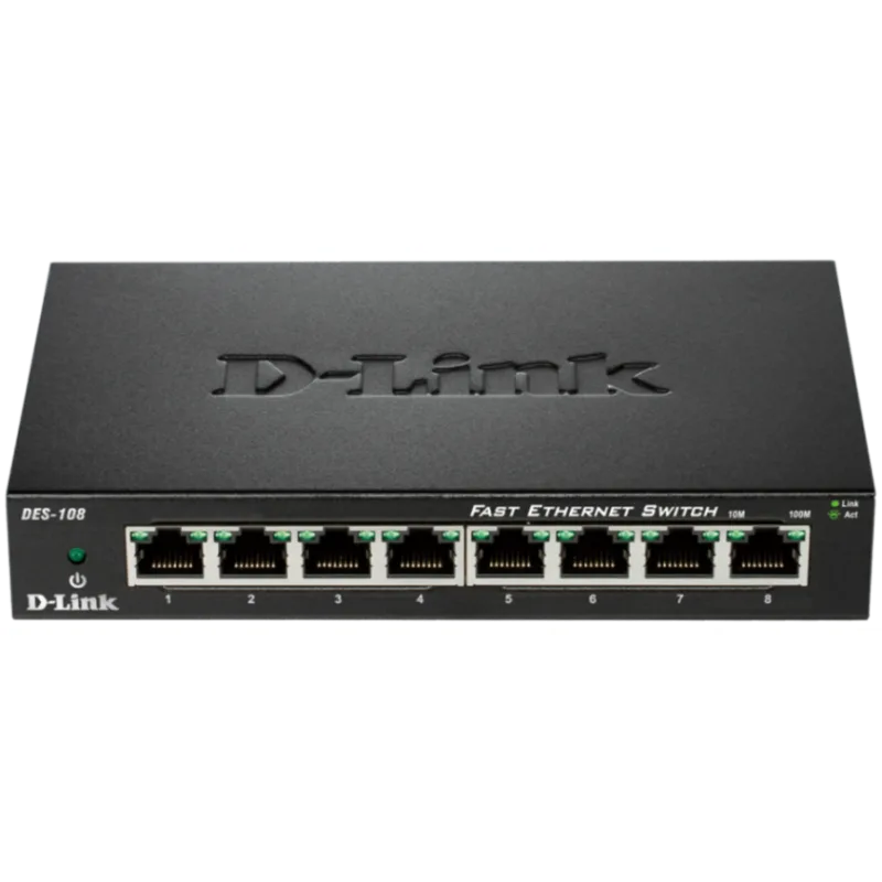 D-Link DES-108 kovový 8-port 10/100 Desktop Switch DES-108/E