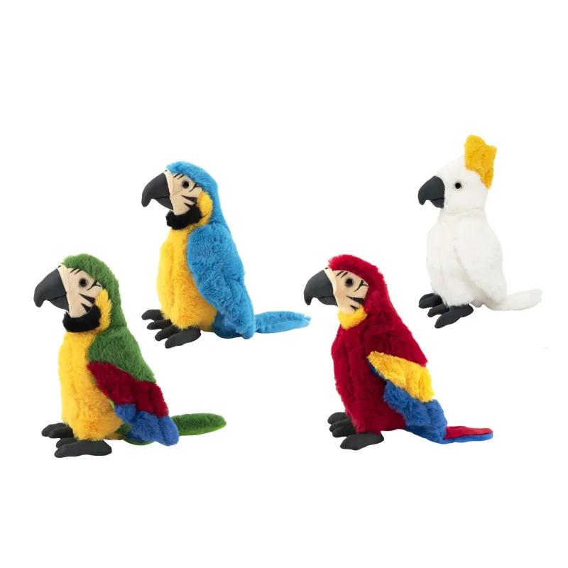 Teddies Papagáj plyš 13x27x13cm 4 farby 0+