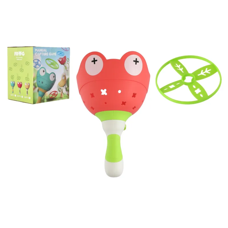 Teddies Vystreľovacia vrtuľka 6ks žaba plast 22cm + štartér v krabici 14x15x11cm