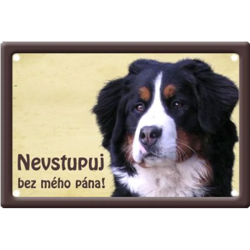 Plechová psí cedule, Bernský salašnický pes, Nevstupuj bez mého pána!
