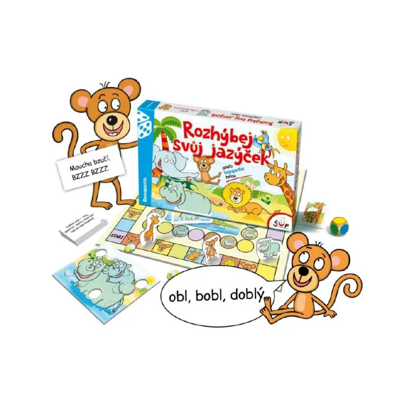Bonaparte Rozhýb svoj jazýček verzia SK alebo logopédia hrou spoločenská hra v krabici 35x23cm