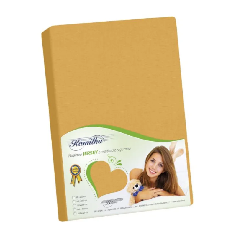 Bellatex Prostěradlo jersey, hořčicové - 180x200 cm