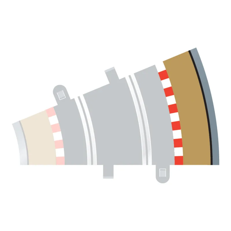 Scalextric Rozšírenie trate SCALEXTRIC C8239 - Border, Kerb & Barrier - Curve - R2 - 22.5DEG Outer