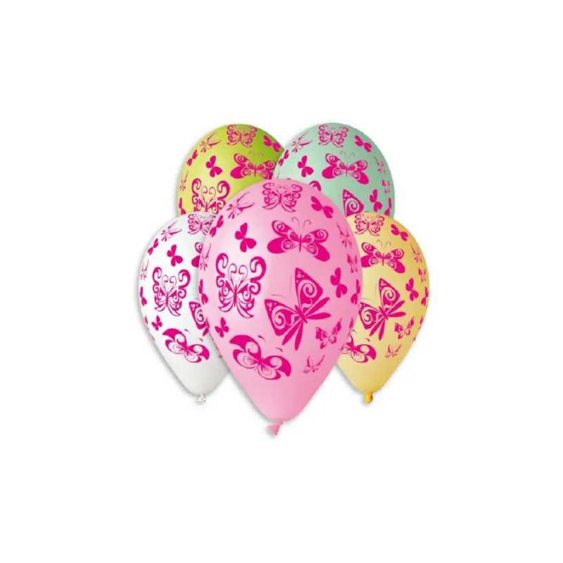 Smart Balloons Balón nafukovací motýľ 12'' priemer 30cm 5ks v sáčku