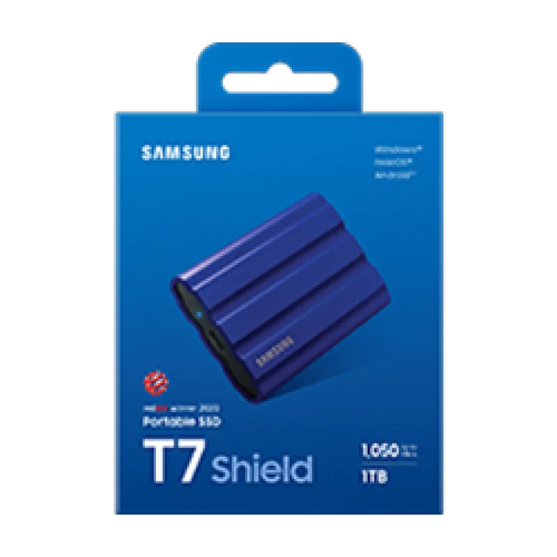 Samsung T7 Shield/1TB/SSD/Externí/2.5"/Modrá/3R MU-PE1T0R/EU