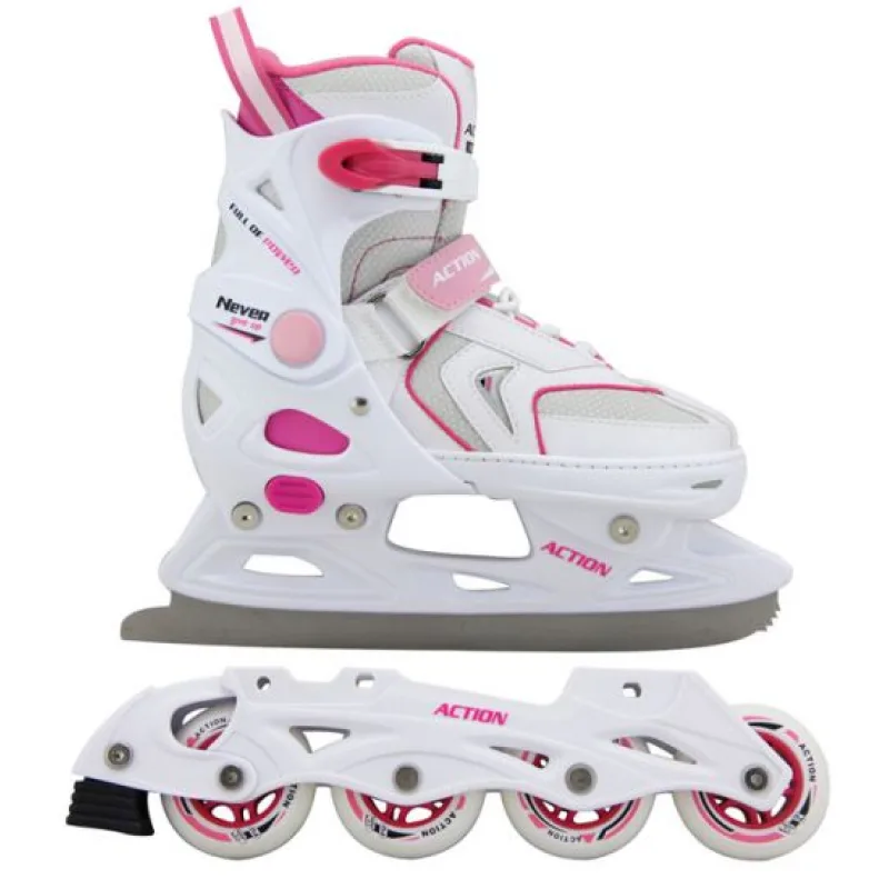 Action Dívčí brusle s vyměnitelným podvozkem vel. 29 - 32