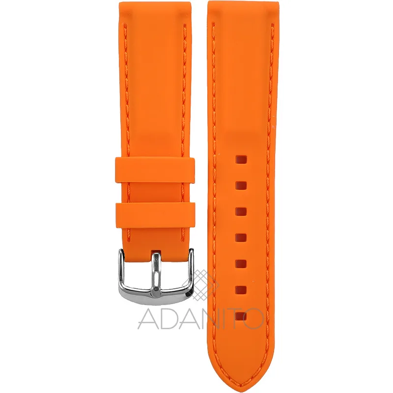 Silikónový remienok na hodinky 22 mm oranžový ADANITO TS002R19S19-22