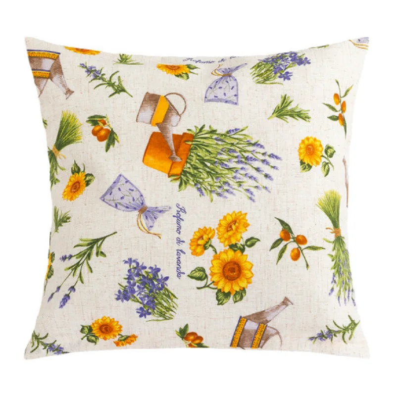 Bellatex Polštářek EMA, Levandule fialová, žlutá - 45x45 cm