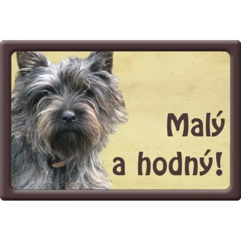 Plechová psí cedule, Cairn teriér, Malý a hodný