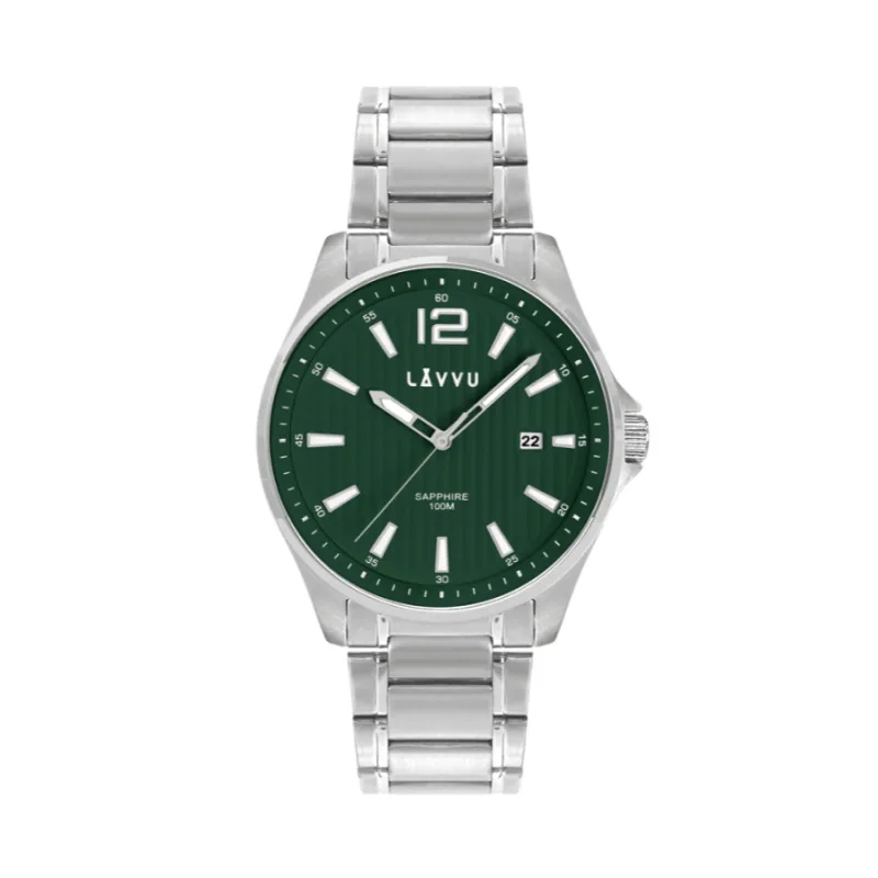 Pánske hodinky so zafírovým sklom NORDKAPP Green LAVVU LWM0167