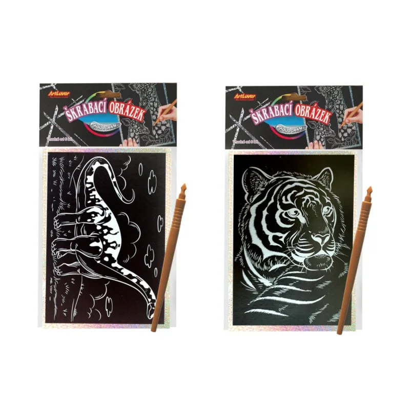 SMT Creatoys Škrabací obrázok hologram 14x25cm asst 8 druhov