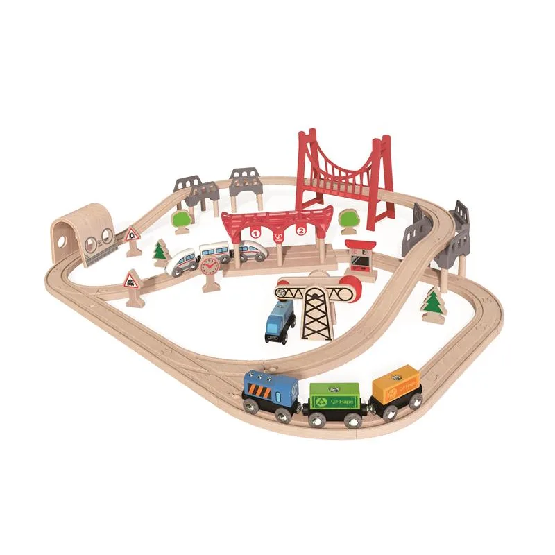 Hape E3712 Vláčkodráha dvojpodlažná