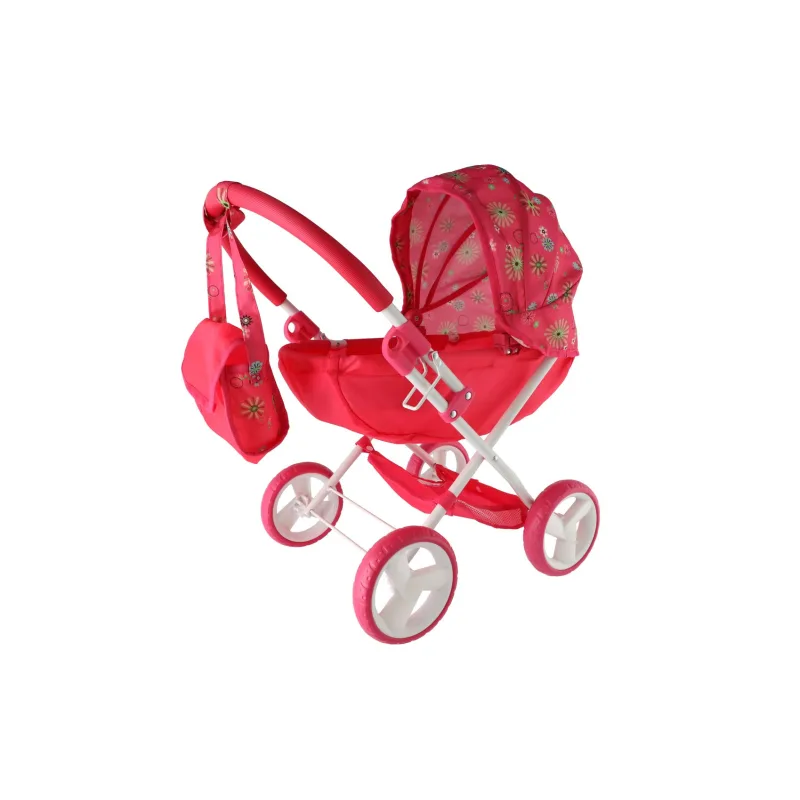 Teddies Kočík pre bábiky hlboký látkový 58x35x60cm v krabici 34x56x8,5cm