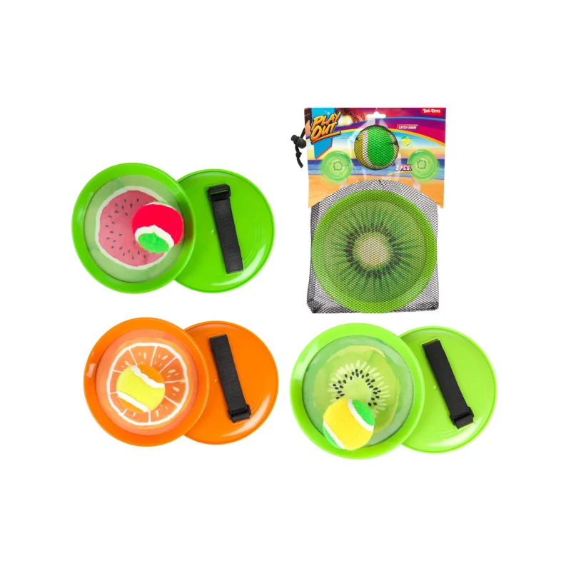 Teddies Lambáda/Catch ball hra s loptičkou na suchý zips ovocie 18cm 3 druhy