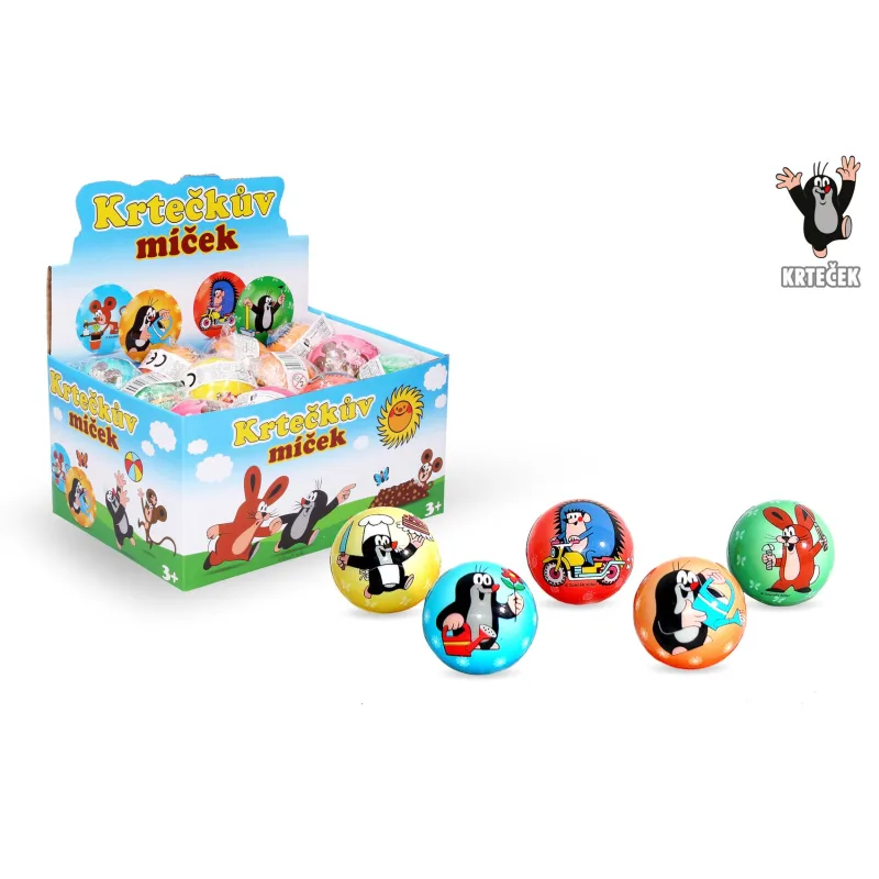 Loptička Krtko penová 5cm 4 farby 24ks v boxe