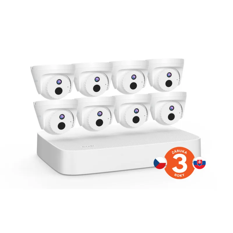 Tenda K8P-4CR - PoE kamerový set 4MPx, 8CH NVR + 8x IP kamera 4MPx IP67, zvuk, web. rozhraní, CZ app 75011960