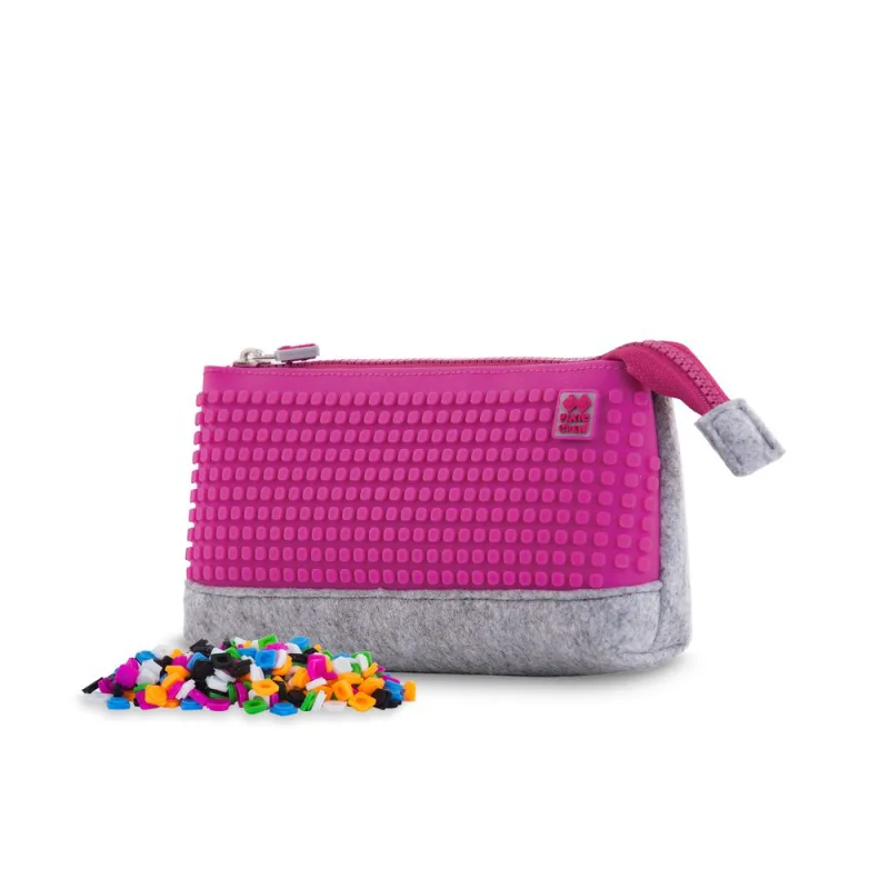 PIXIE CREW veľké puzdro SIVÁ/FUCHSIOVÁ