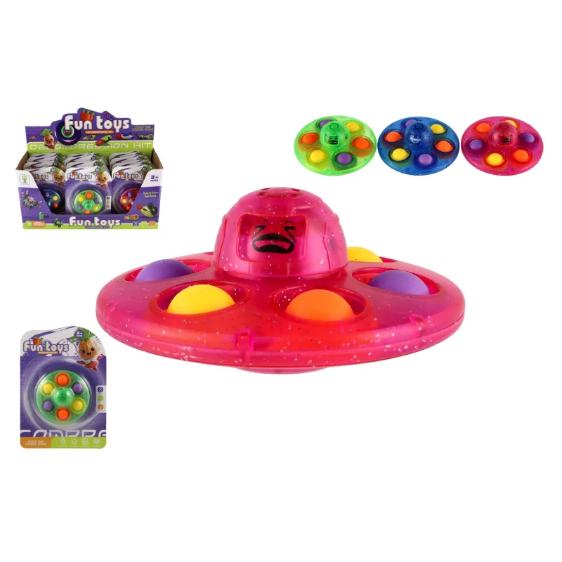 Teddies Spinner s bubble pops plast 8cm 3 farby na karte