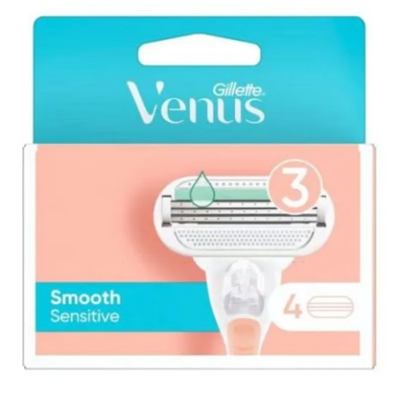 Gillette Venus Smooth Sensitive dámske náhradné hlavice 4ks