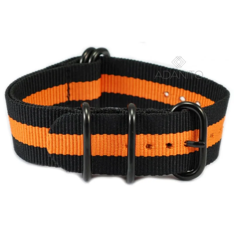 Nylonový Nato remienok na hodinky ADANITO NATO1BKOR20