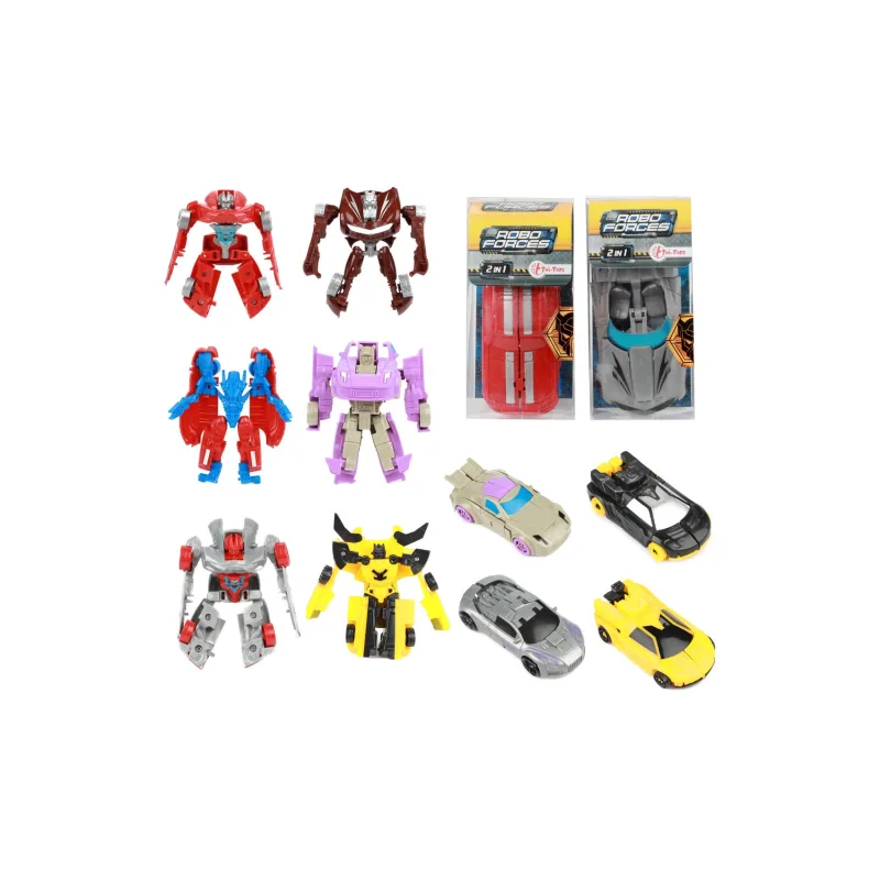 Teddies Transformer auto/robot plast 10cm mix farieb v plastovej krabičke 5x10,5cm