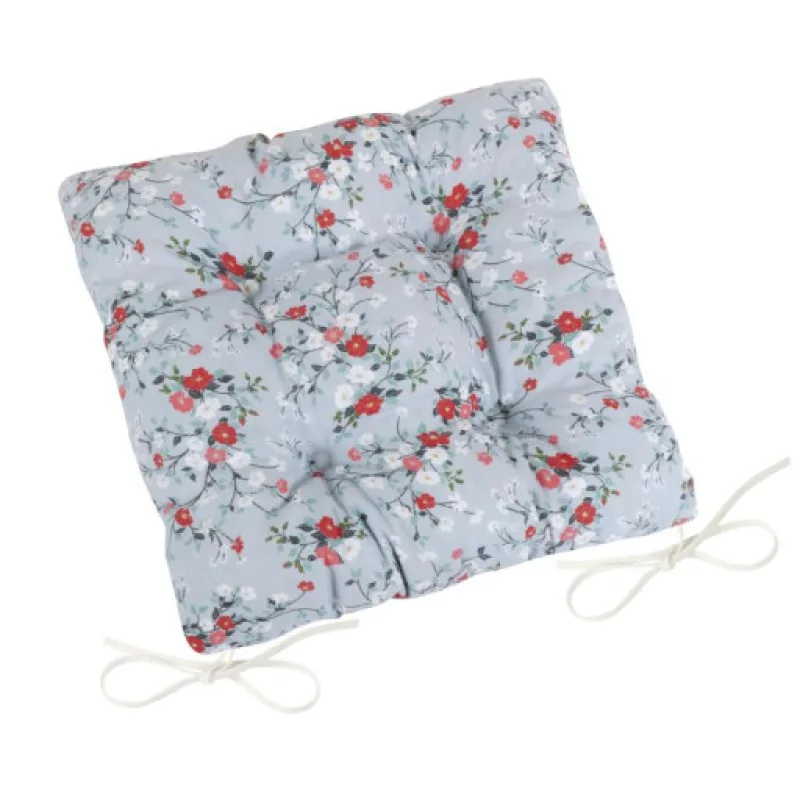 Bellatex Sedák DITA prošívaný Kvítí na šedé - 40x40 cm