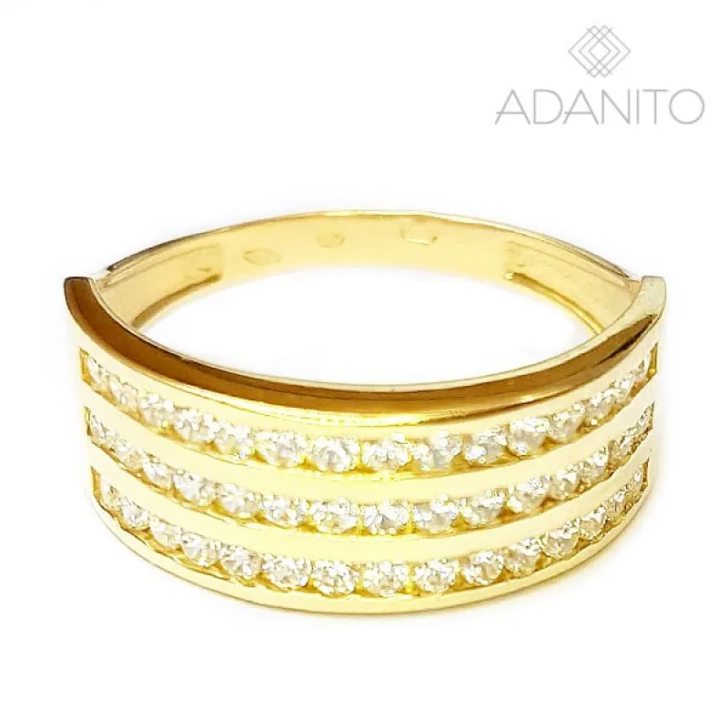 Zlatý prsteň so zirkónmi ADANITO BRR0441G, 59, 3.85 g