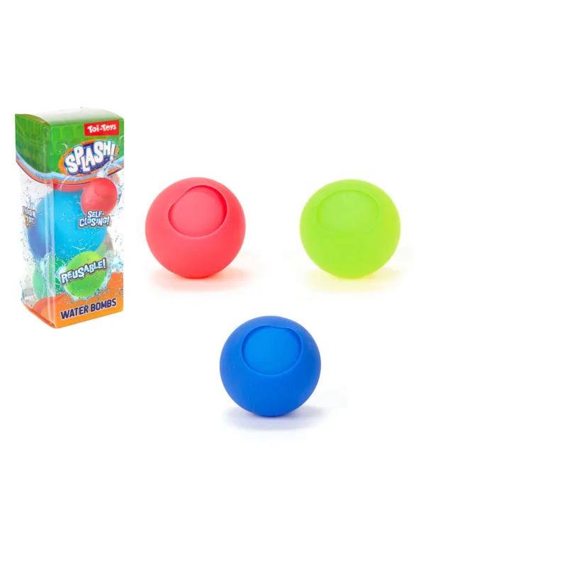 Teddies Vodné bomby 3ks so samotesniacim uzáverom silikón opakovane použiteľné v krabičke 6x16x6cm