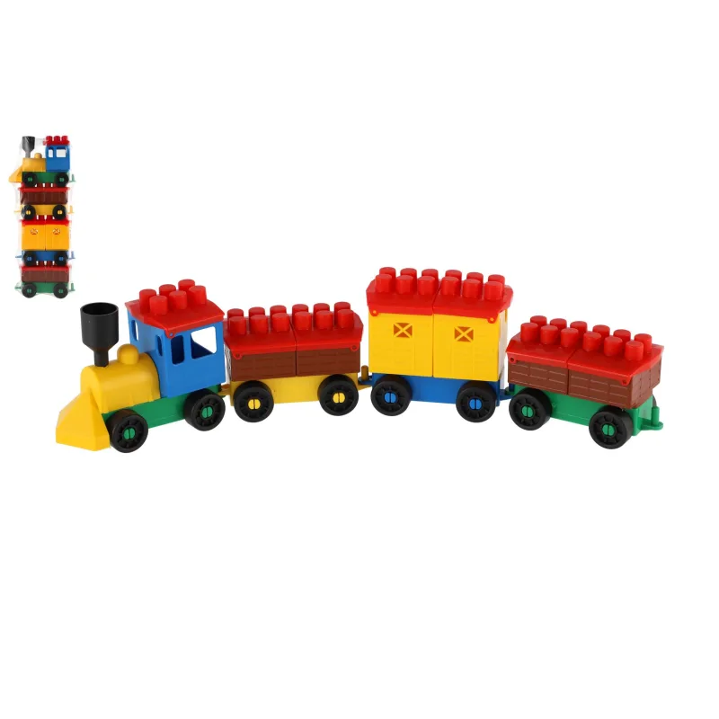 LORI Stavebnica LORI 6 vlak + 3 vagóniky plast v sáčku 9x29x5cm