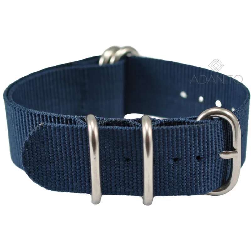 Nylonový Nato remienok na hodinky 24 mm modrý ADANITO NATO2BLU24