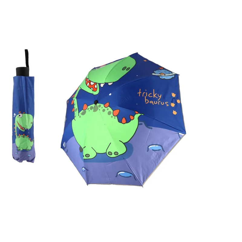 Teddies Dáždnik Dinosaurus skladacia látka/kov 25cm modrý v sáčku
