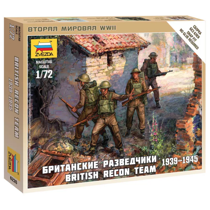 Zvezda Wargames (WWII) figúrky 6226 - British Recon Team (1:72)