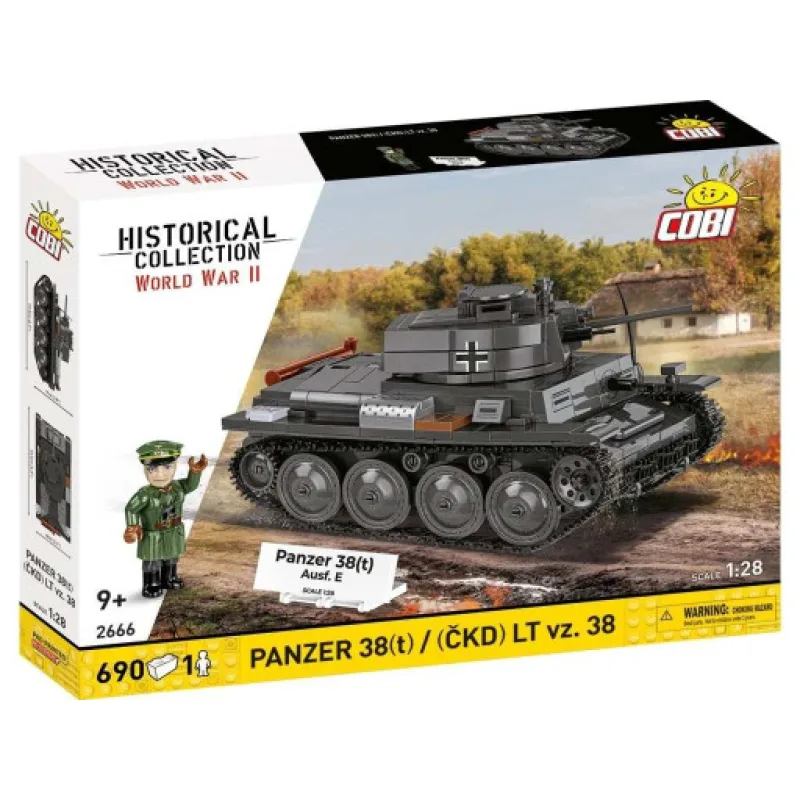 Cobi 2666 II WW Panzer 38(t)/ČKD LT vz. 38, 1:28, 690 kostek