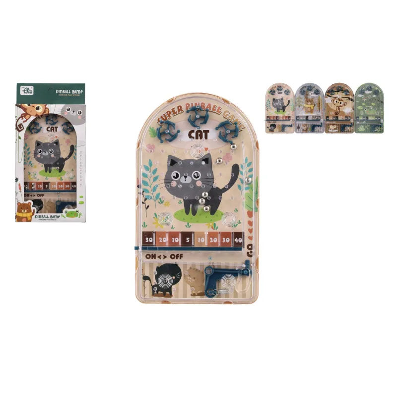 Teddies Pinball hra guľôčková cvrnkacia hlavolam plast 4 farby v krabičke 14x25cm