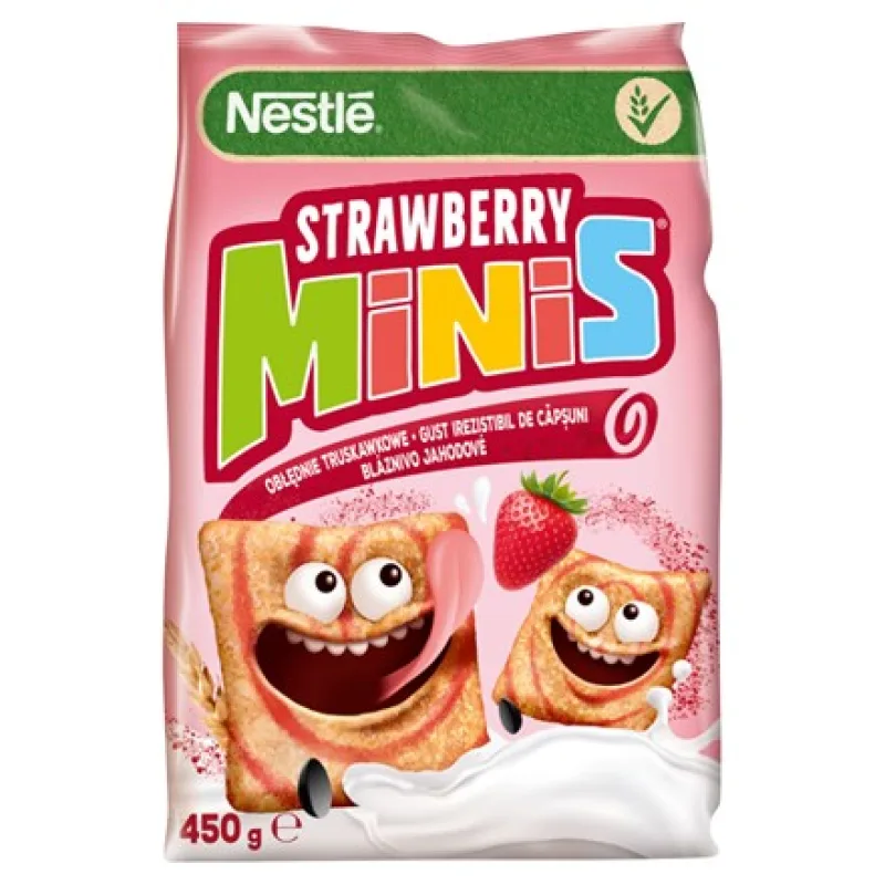 Nesquik Nestlé Strawberry minis cereálie 450 g
