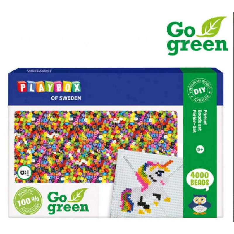 Playbox zažehlovací korálky Go Green mix, 4000ks