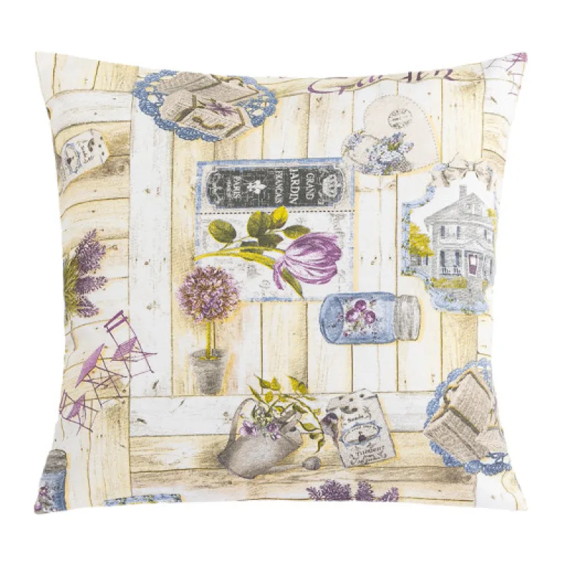 Bellatex Polštářek EMA, Zahrada lila - 45x45 cm