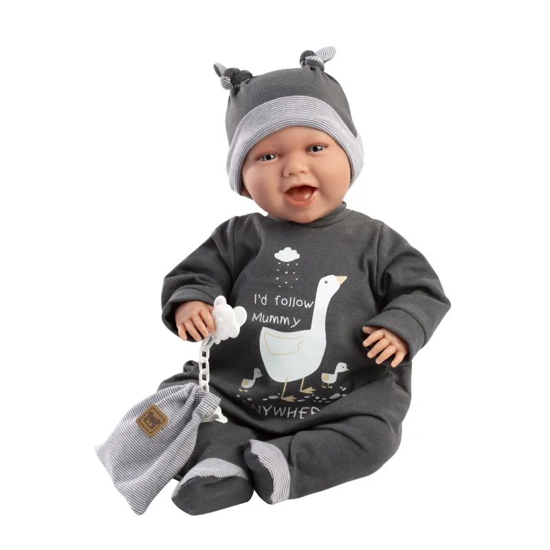 Rappa Llorens 74107 NEW BORN realistická bábika bábätko so zvukmi a mäkkým látkovým telom 42 cm