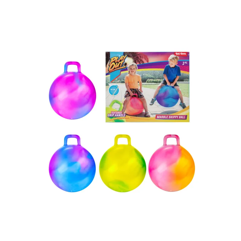 Teddies Lopta skákacia s úchytom 45cm mix farieb v krabičke 20x17x6,5cm