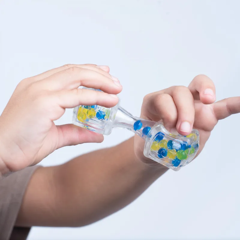 Glumi Mac Toys Fidget Blox Sound - relaxační kostka - modrá a žlutá