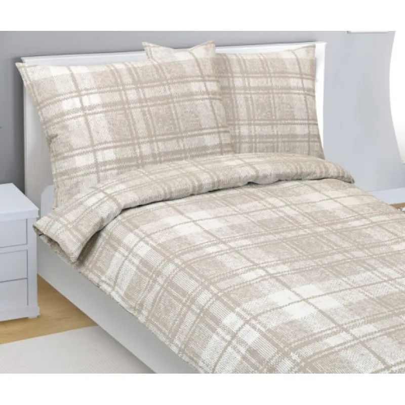 Bellatex Povlečení krepové, Dlaždice Béžová - 140x220, 70x90cm