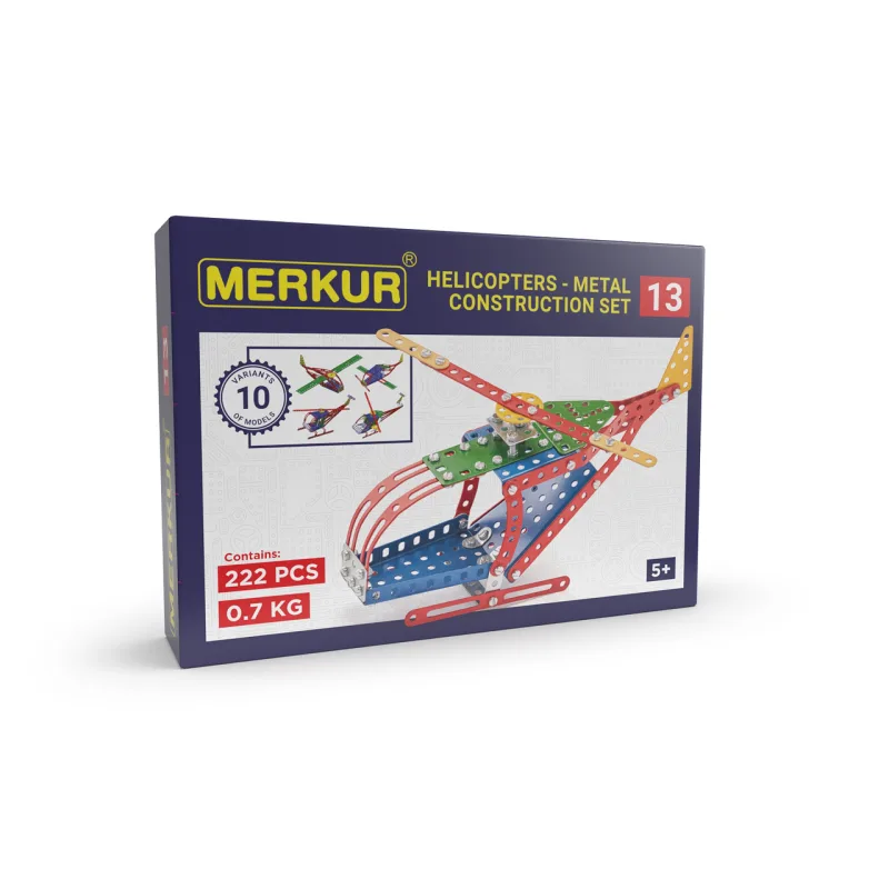 MERKUR - Stavebnice MERKUR - Stavebnica Merkur 013 Vrtuľník, 222 dielov, 10 modelov