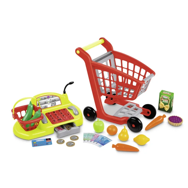 Ecoiffier Nákupný vozík s príslušenstvom a pokladňou