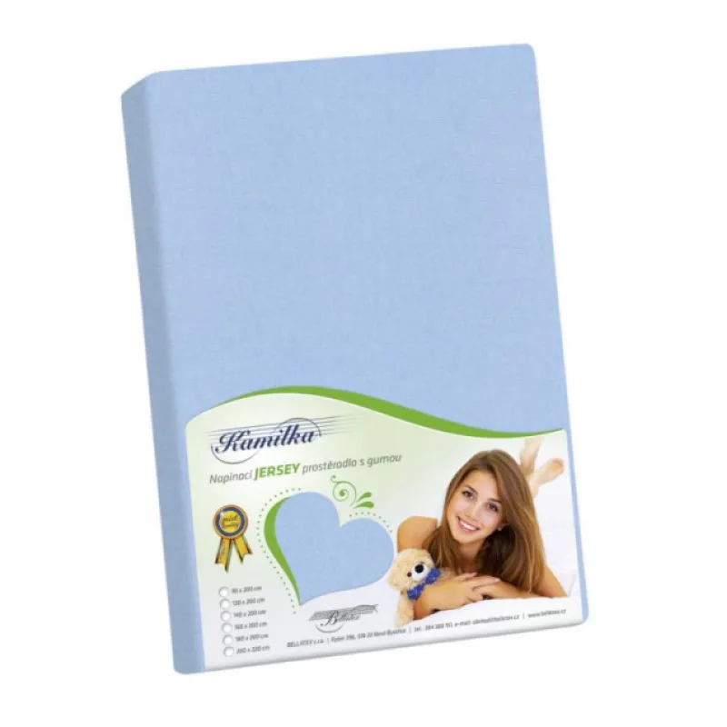 Bellatex Prostěradlo jersey - světle modrá - 90x200 cm