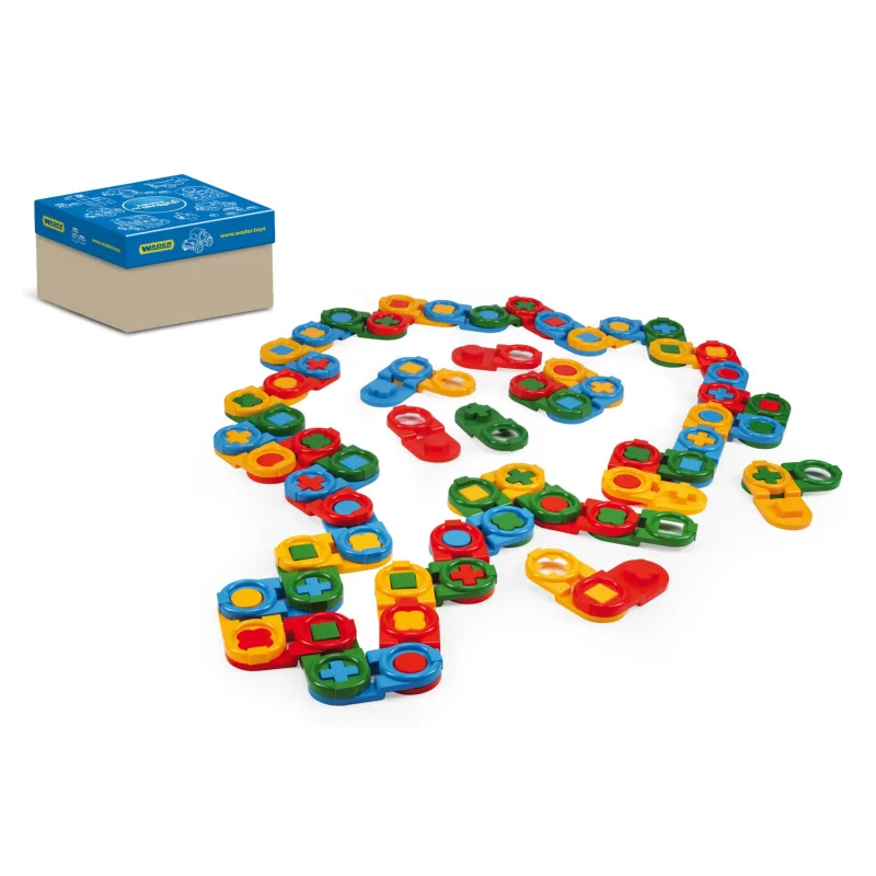 WADER Kocky stavebnice domino plast 64ks v krabici 30x25cm Wader 12m+